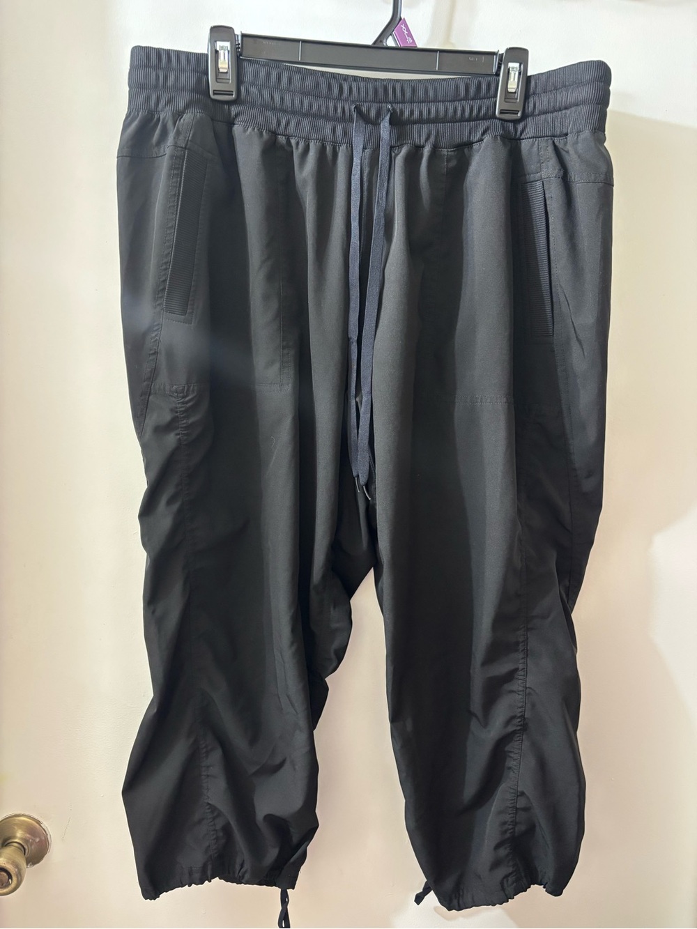 RBX Black Women's Capris with Drawstring Waist
